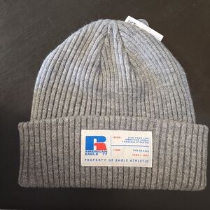 American Eagle / Russell Athletic Gray Knit Beanie